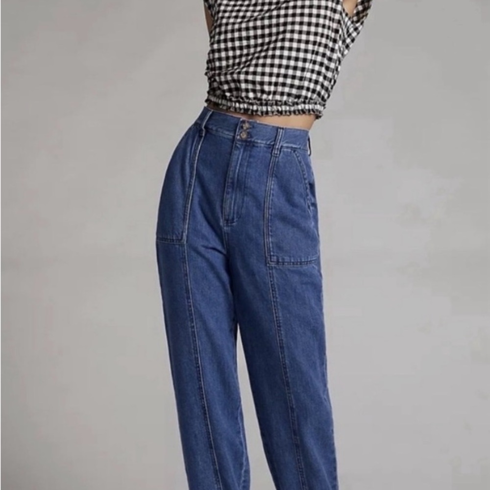 Boyish The Nico Straight Leg Baggy High Rise Cinched Bohemian Denim Jeans 27